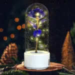 Creative 2 In 1 Rose Flowers LED Light And Bluetooth-compatible Speaker Valentine's Day Gift Rose Luminous Night Light Ornament In Glass Cover - Image 3