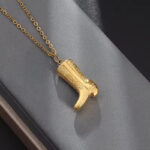 Gold Cowboy Boots Pendant Necklace for Women & Girls - Image 5