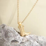 Gold Cowboy Boots Pendant Necklace for Women & Girls - Image 6