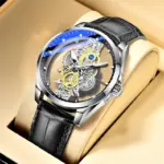 Men Watch Skeleton Automatic Quartz Watch Gold Skeleton Vintage Man Watch Mens Watches Top Brand Luxury - Image 2